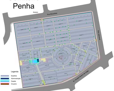 Imagem mostra setor interno do cemiterio da Penha da velar em sao paulo