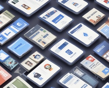 A futuristic representation of digital marketing campaigns with neon colors.