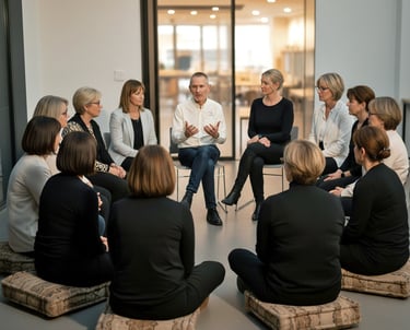 Didier avec le groupe de femme "Ose ta vie"