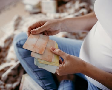 Affirmationskarte für innere Ruhe und Vertrauen in der Schwangerschaft