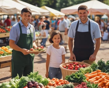 A vibrant marketplace showcasing various fresh vegetables.