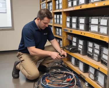 A modern security camera installation in a commercial setting.