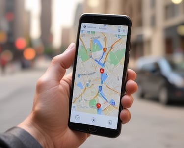 A professional working on a Google My Business profile.