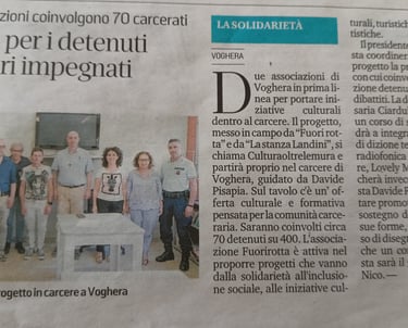 Italian newspaper article about cultural Davide Robert Ross