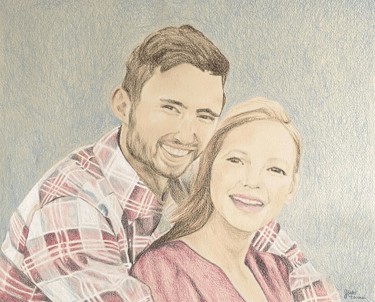 drawing of smiling couple