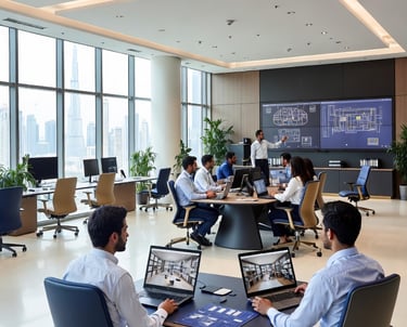 Creative office design team at work | Royal Real Touch Office Furniture Dubai