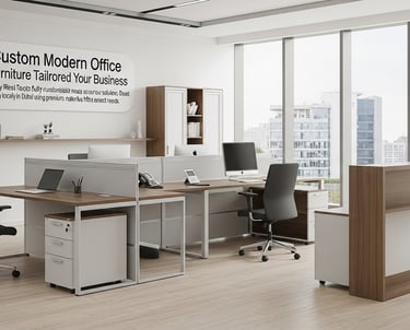 Customizable luxury office furniture made in Dubai by Royal Real Touch using premium materials and e