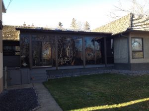 Deck Enclosure using the existing roof and sliding door.