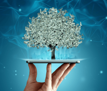 dallarında meyve yerine paralar olan bir ağaç