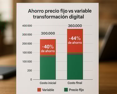 ahorro precio fijo vs variable transformacion digital comparativa