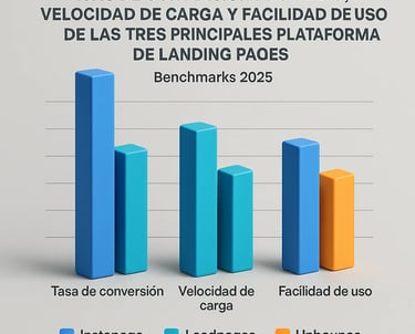 Comparativa rendimiento herramientas landing pages para generación de leads 2025
