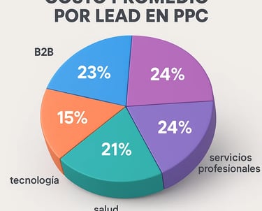 Costos comparativos de generación de leads por PPC segmentado por industrias 2025