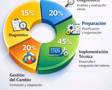 fases implementacion transformacion digital porcentaje tiempo duracion