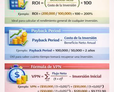 formulas calculo ROI consultoria digital métricas financieras
