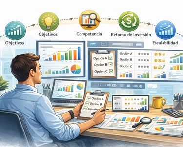 Proceso metodológico para evaluar agencias de marketing digital según 10 criterios clave