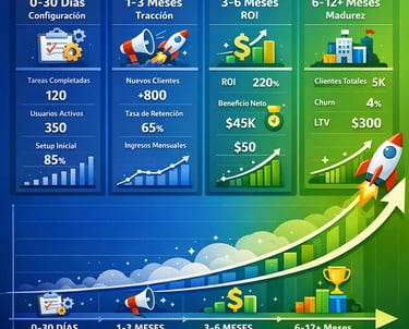 Métricas de progreso y KPIs por fase temporal en estrategias de marketing digital