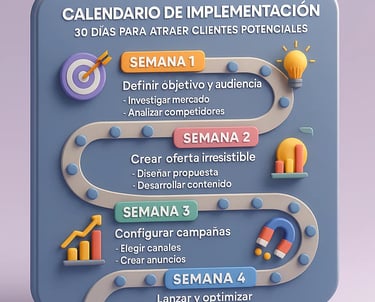 Plan de 30 días para implementar estrategias de cómo atraer clientes potenciales