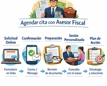 Proceso completo para agendar cita con asesor fiscal y obtener consultoría personalizada