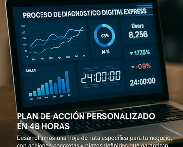 Proceso de diagnóstico digital express para consultoría inmediata con análisis de métricas en tiempo