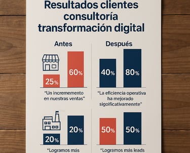 resultados clientes consultoria transformacion digital antes despues