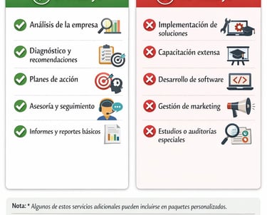 servicios incluidos no incluidos consultoria transformacion digital