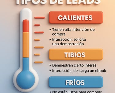 Diferentes tipos de leads en generación de prospectos: fríos, tibios y calientes