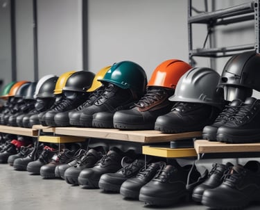 A worker in a dimly lit workshop is focused on welding two metal pieces together, causing bright sparks to fly. The workspace is cluttered with tools and materials, reflecting an industrial setting.