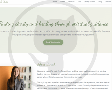 Screenshot of website demo - Home Page for Spiritual Website