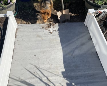 Preparing and installing raised garden beds.