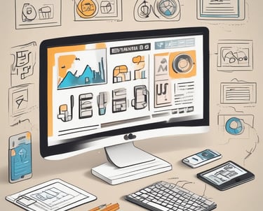 A graphic with text reading 'Exploring Opportunities for D2C Startups in the Post-COVID-19 World.' It features a target with an arrow, a computer monitor displaying an upward graph, a calendar, a rocket icon, and a clipboard with colorful sticky notes.