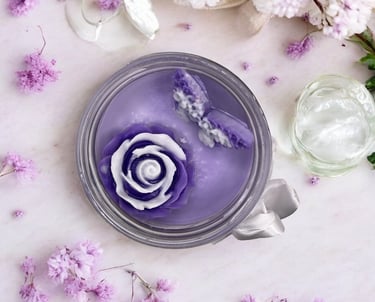 Hand poured Purple Lilac Scented Candle