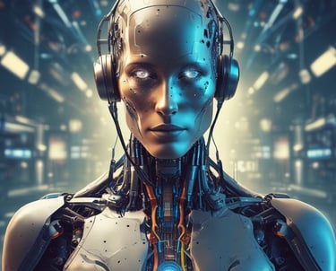 A laptop displays a webpage titled '150 ChatGPT copywriting prompts' with a logo above the text. It suggests using AI to improve copywriting skills. On the left, part of a colorful sandwich is partially visible, adding a contrast to the academic theme on the screen.