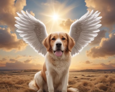 A peaceful pet memorial area with soft lighting and floral arrangements.