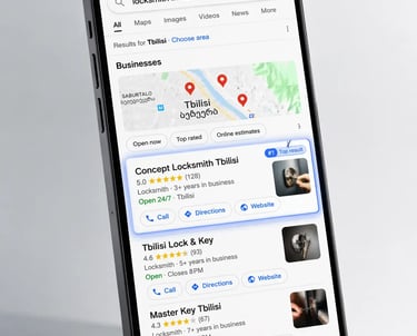 Google პირველ გვერდზე გამოჩენა