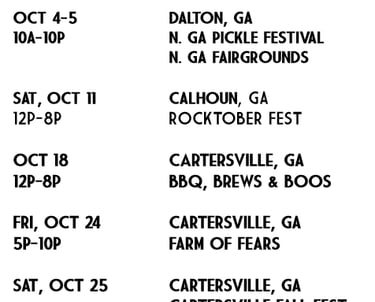 October 2025 Schedule