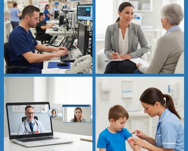 Panel showing doctors in emergency departments, primary care, telehealth using derm describe app