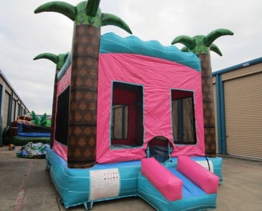 a palm tree inflatable bounce house