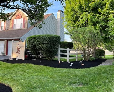 excellent landscaping and hardscaping of grass, stones and trees by NP Landscaping