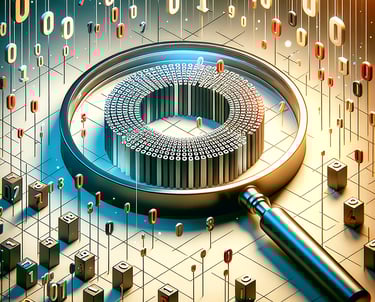 A large magnifying glass symbolizing compter serach