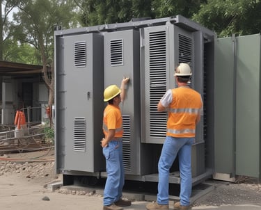 Electrician performing detailed electrical safety audit at an industrial site.