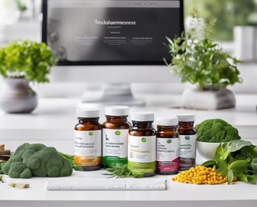 a computer screen showing a variety of vitamin - rich vitamins