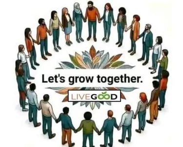 a group of people holding hands in a circle