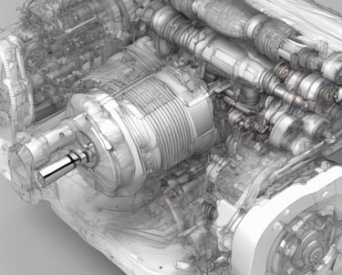 a blue scooter parked on a sidewalk next to a body of water