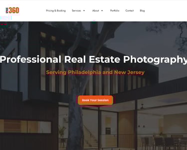 SEO case study cover for a real estate photography business in Philadelphia and New Jersey