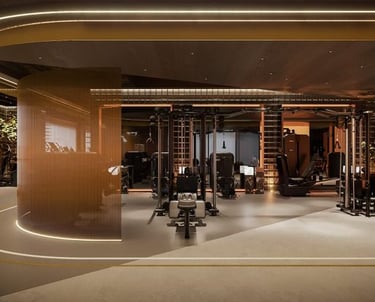 interior of a luxury gym concept