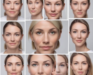 a blurry image of a bunch of blue and yellow objects