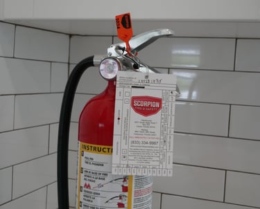 scorpion fire tag with extinguisher