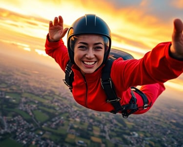woman skydiving