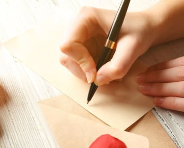 woman writing a love letter