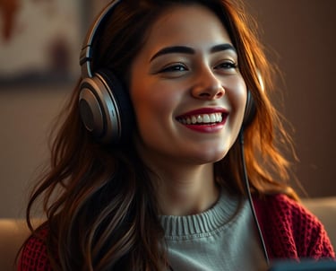 woman listening to music